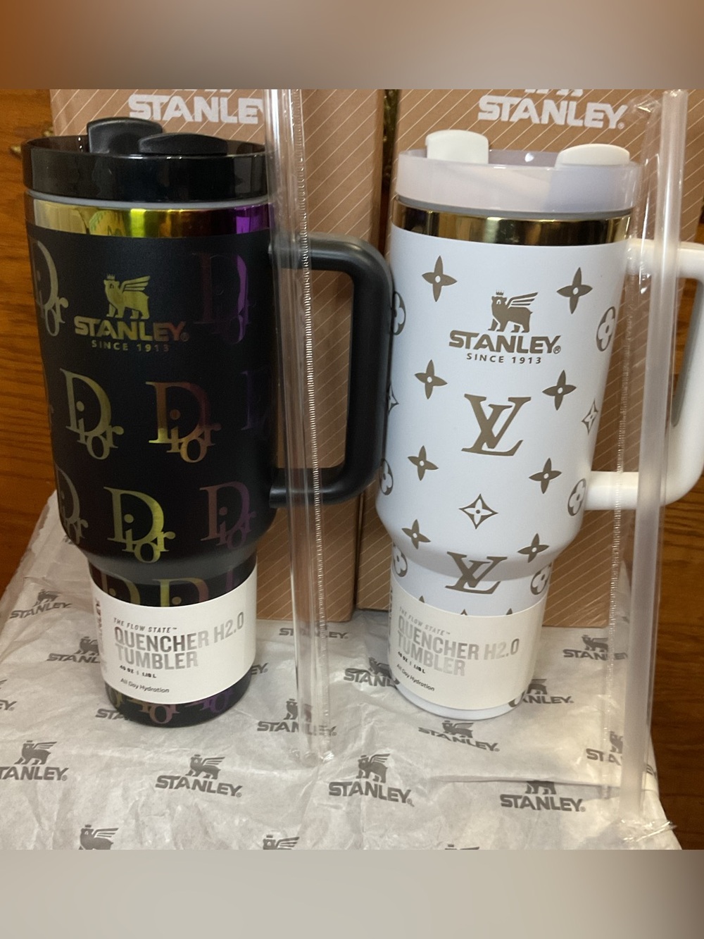 Stanley White & Black iridescent Double-Wall Tumbler Set
